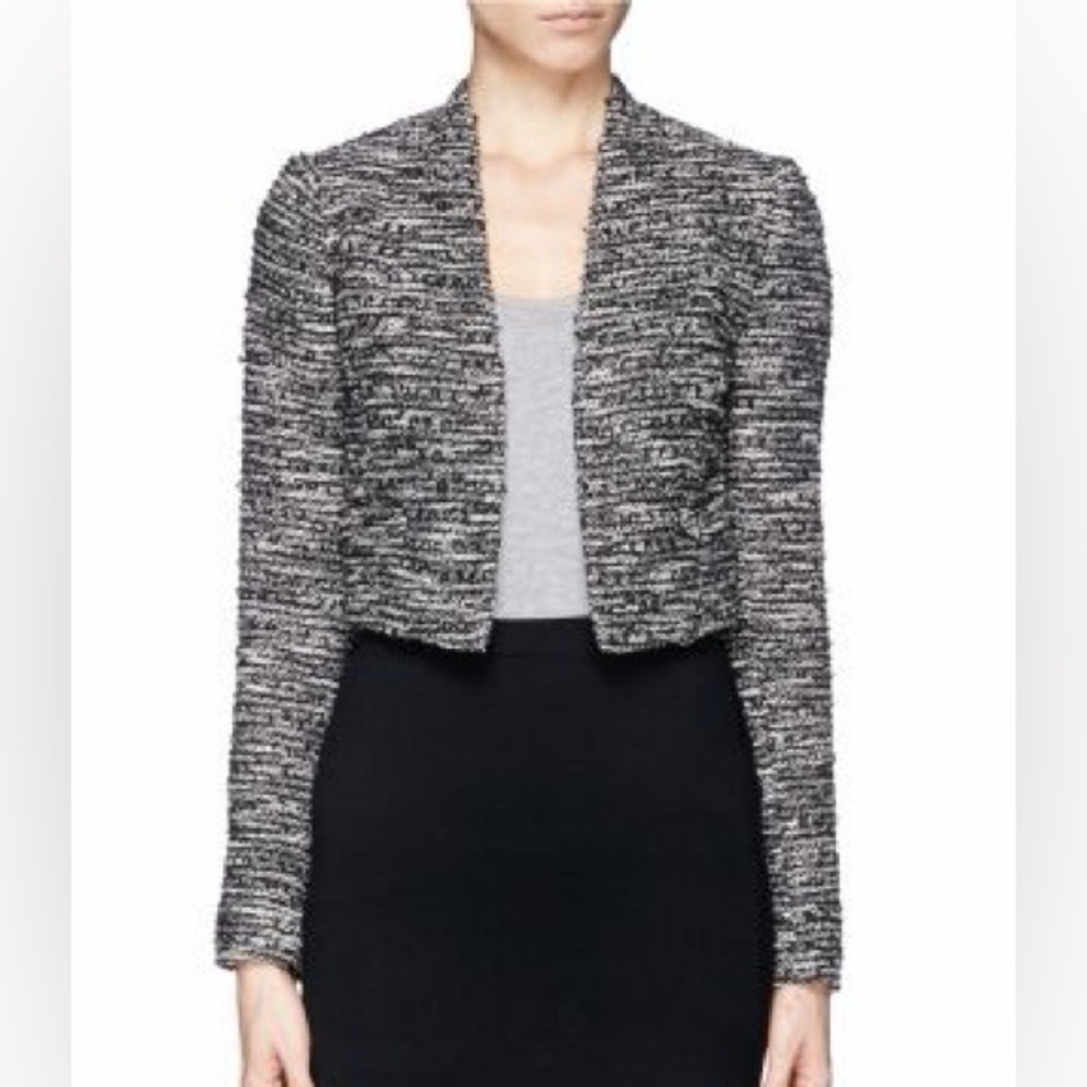 Alice + Olivia Tweed Cropped Jacket